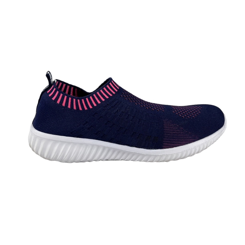TIOSEBON Women’s Slip On Walking Shoes Navy Pink Mesh Knit Sneakers Size 9 / 40